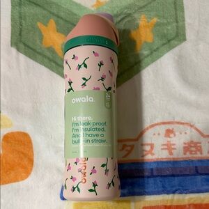 Owala Pink Floral Insulated Water Bottle with Built-In Straw